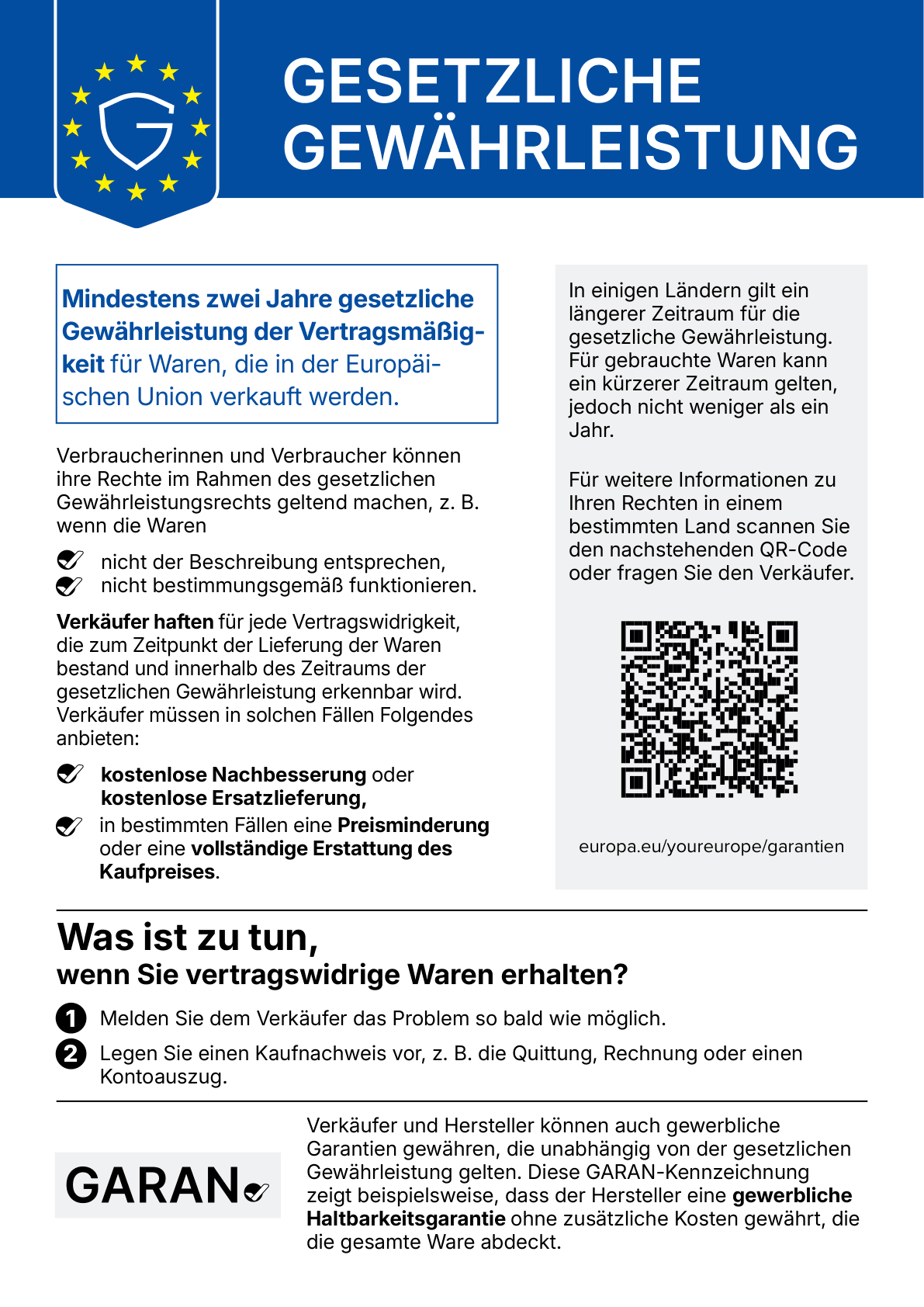 Deutschland - amtliche EU-Gewährleistungs-Notice